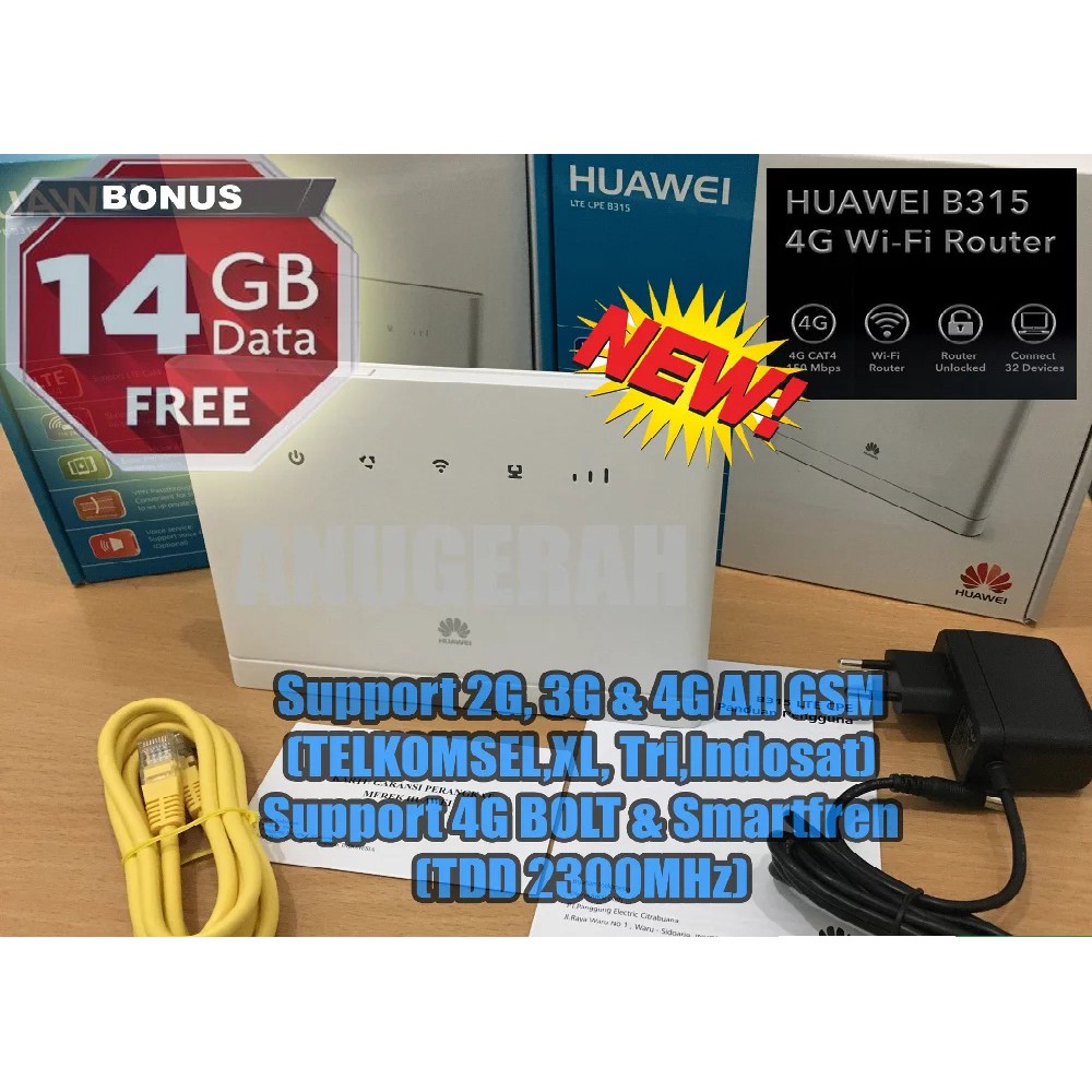 Jual Home Router Huawei B310 Unlock All Operator Telkomsel Xl Tri Indosat Axis All Jaringan 3g 5326