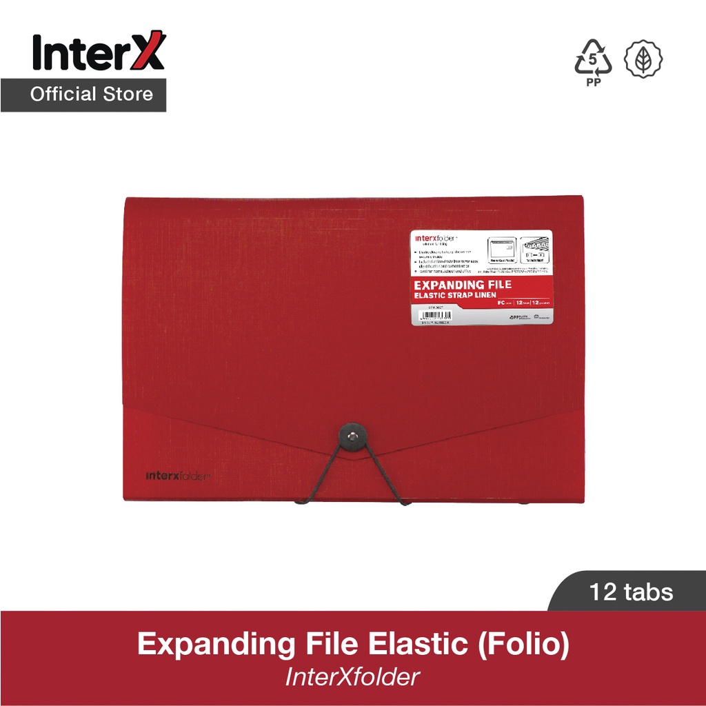 Jual InterX Folder Expanding File Handle Linen Series / Map Harmonika ...