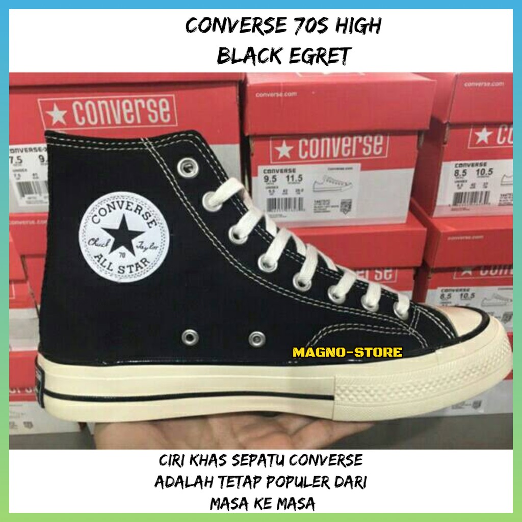 Jual BAYAR DITEMPAT Converse 70s High Egret Black Original