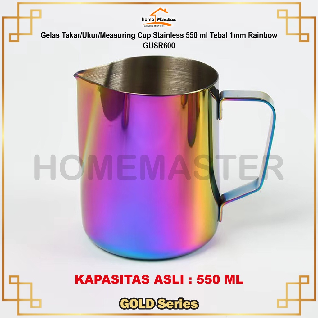 Jual Homemaster Gelas Takarukurmeasuring Cup Stainless 550 Ml 1mm Rainbow Gusr600 Shopee 9610