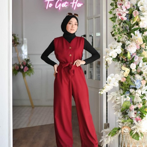 Baju Gamis Wanita Terbaru Rachel Jumpsuit Baju Jumpsuit Wanita Hijab  Jumsuit Kekinian Modis Murah