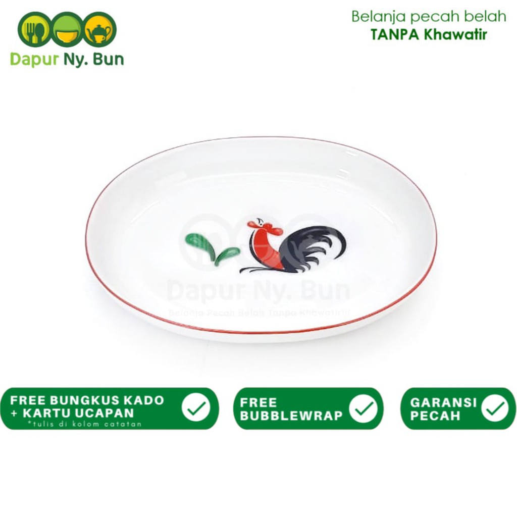 Jual Piring Oval Ayam Jago Seri 2 Ukuran 8 Inch Piring Saji Oval