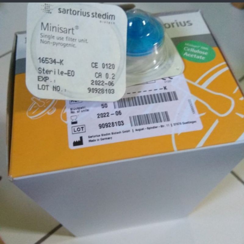 Jual Syringe Filter sterile SFCA 0,22ul Minisart Sterile SARTORIUS
