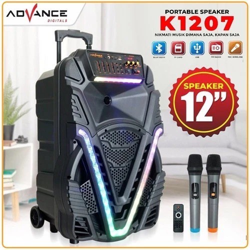 Jual ADVANCE SPEAKER MEETING BLUETOOTH PORTABLE K1207/K1507 INCH+2 MIC ...