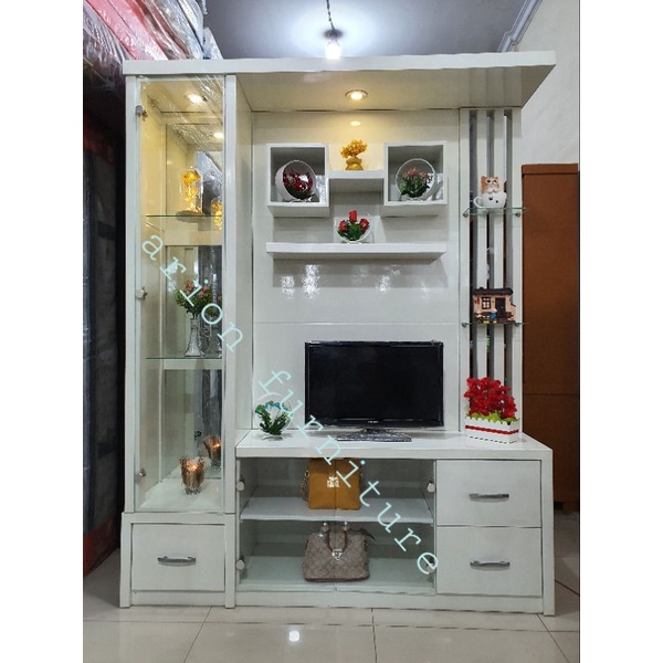 Jual Pajangan Tv Blockteak Minimalis,Lemari Hias Penyekat Ruangan/Rak ...