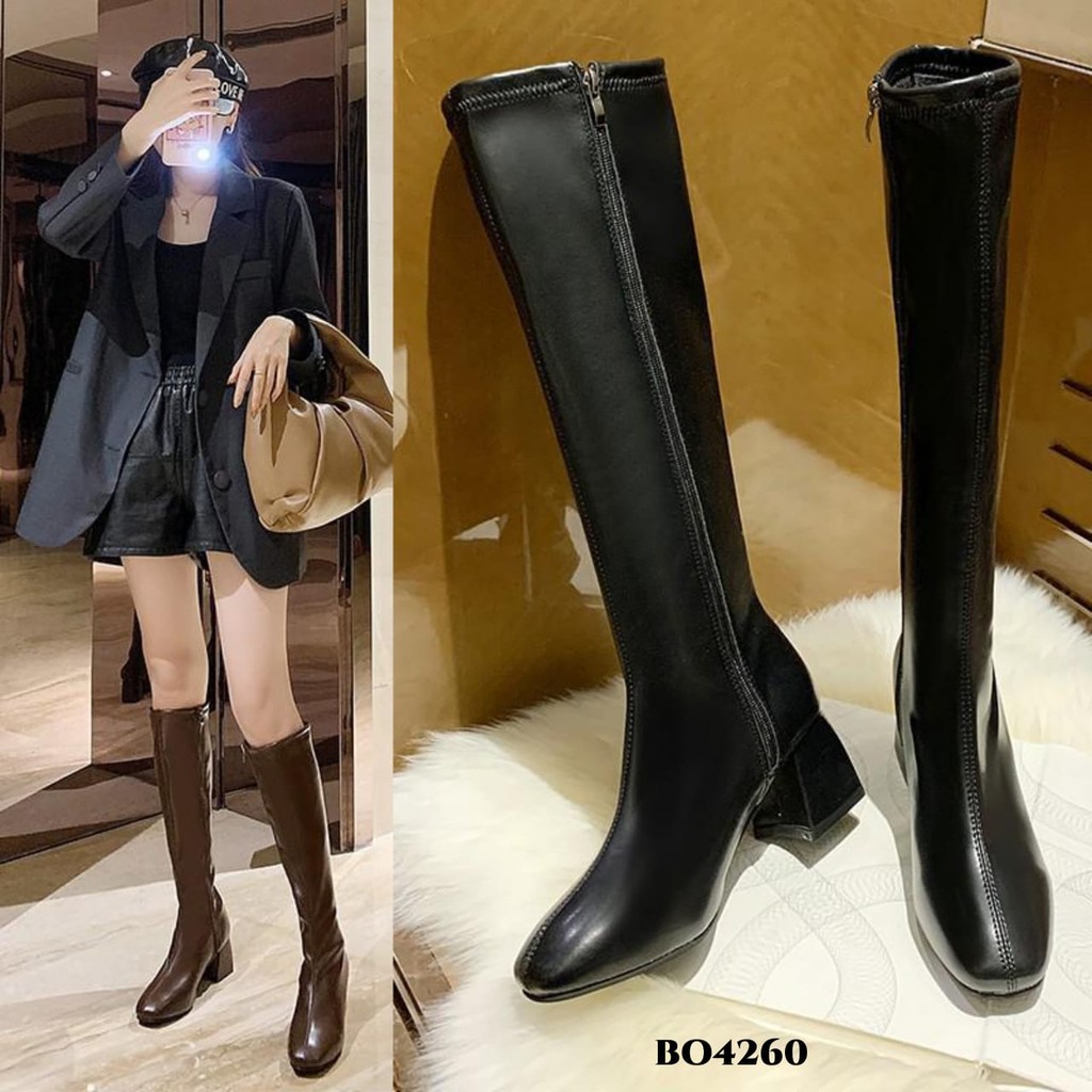 Jual PRF RESTOCK Sepatu Long Boots Flat Korea BO4260 Shopee Indonesia