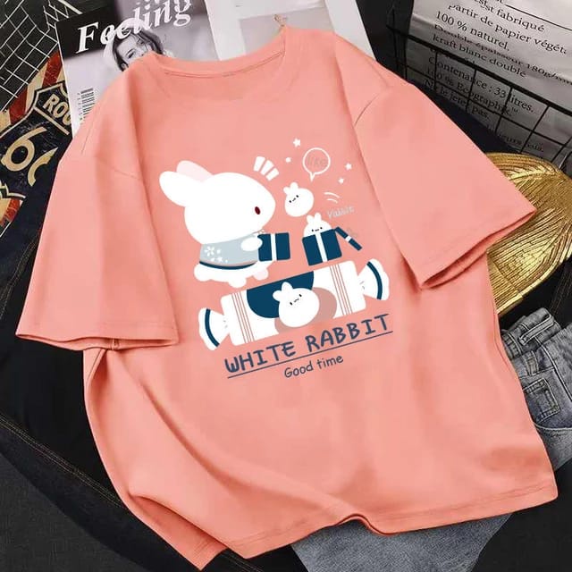 Jual MYSTIQUE.ID-BAJU KAOS WHITE RABBIT GOOD TIME T-SHIRT LUCU DAN ...
