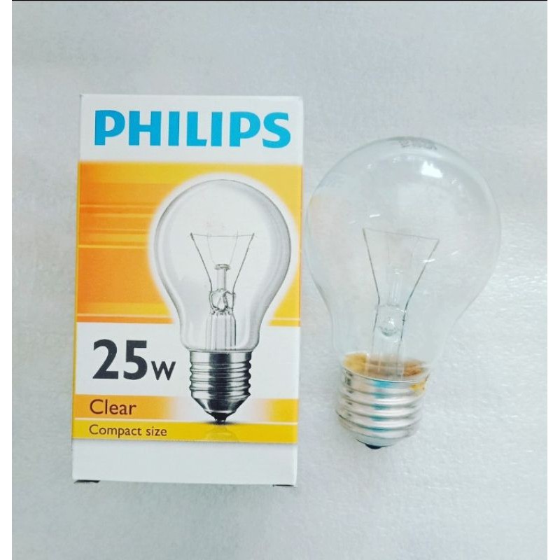 Jual Bohlam Lampu Pijar 25 Watt Clear Philips Shopee Indonesia