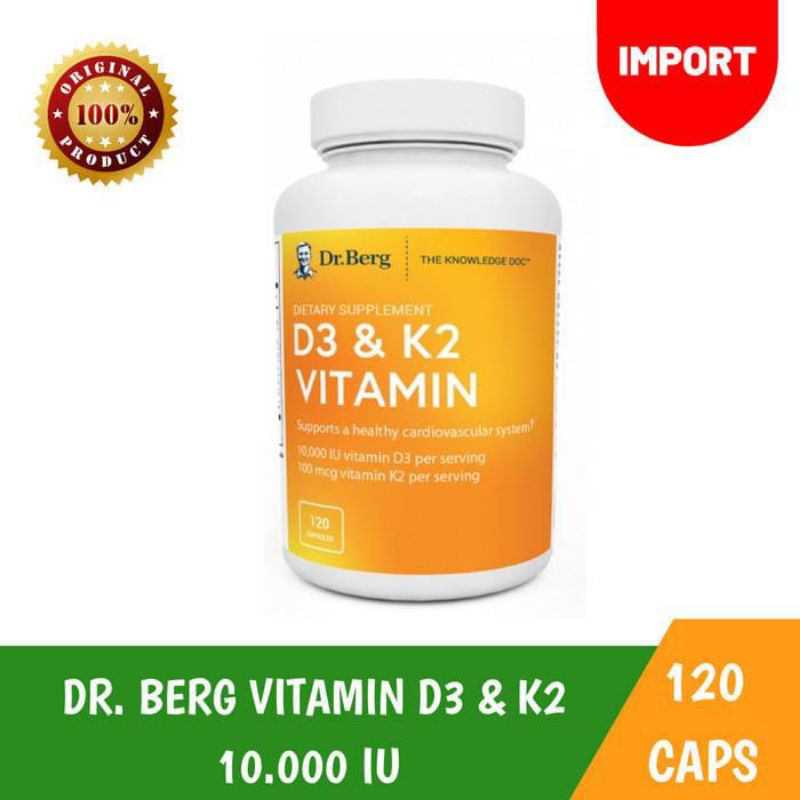 Jual Dr. Berg D3 & K2 Dr Berg 120 Capsules ORI USA Vitamin D3 k2 Dr