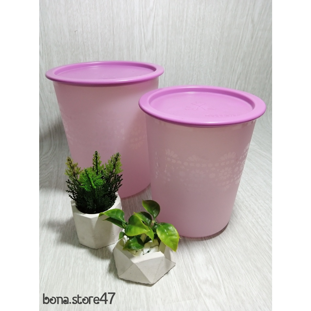 Jual TUPPERWARE SMALL MOSAIC CANISTER (2) || TUPPERWARE TOPLES KUE ...