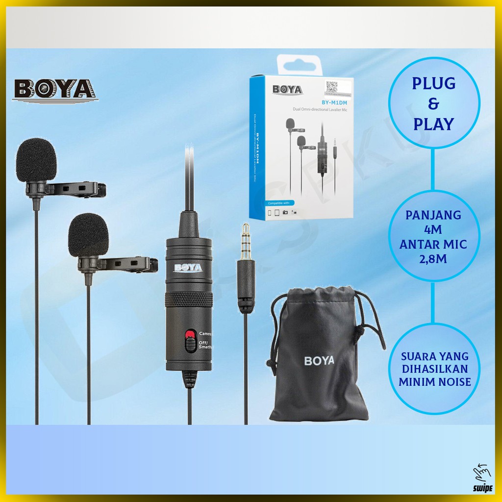 Jual Dual Mic Clip On Boya BY-M1DM / BYM1DM / BY M1DM / Microphone ...