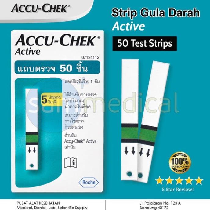 Jual Accu Chek / Accuchek Strip Gula Darah / Glucose @50 Strips (Resmi ...