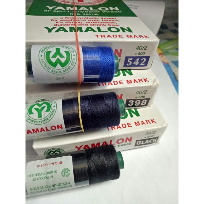 Jual Benang Jahit Yamalon Yard Ecer Hitam Biru Shopee Indonesia