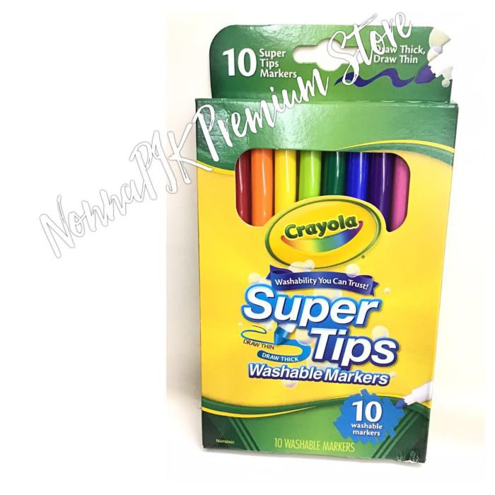 Jual Art / Crayola Washable Markers Super Tips 10 Colors Shopee