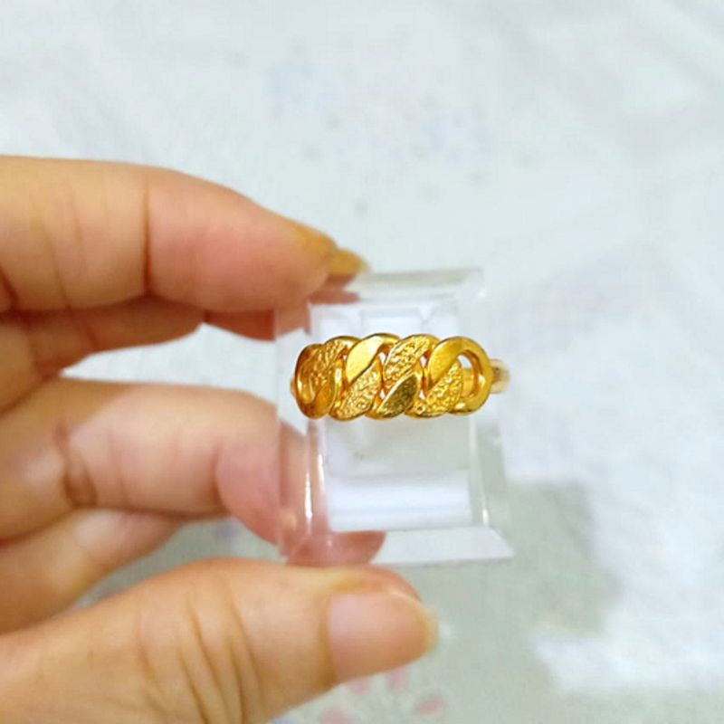 Jual Cincin Emas Muda Rantai Pasir Atas 1 gr | Cincin Rantai Atas 1 gr ...