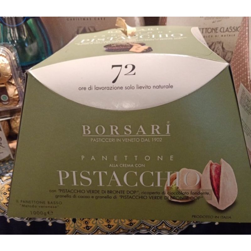 Jual BORSARI PANETTONE CREMA PISTACCHIO 1KG CAKE KHAS ITALIA | Shopee ...