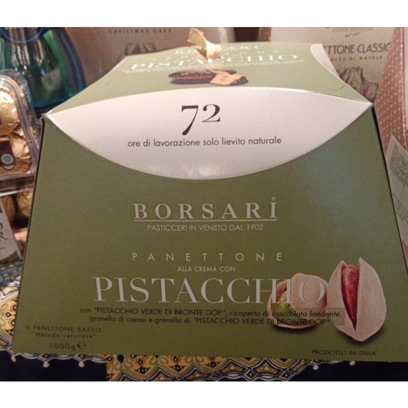 Jual BORSARI PANETTONE CREMA PISTACCHIO 1KG CAKE KHAS ITALIA