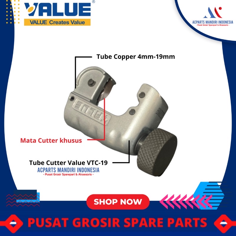 Jual cutter pipa AC VALUE VTC-19 / value tube cutter VTC-19 | Shopee ...