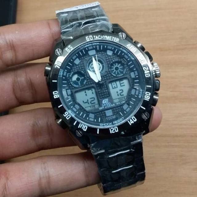 Jual Jam tangan casio edifice twinn sensor chine black red kw