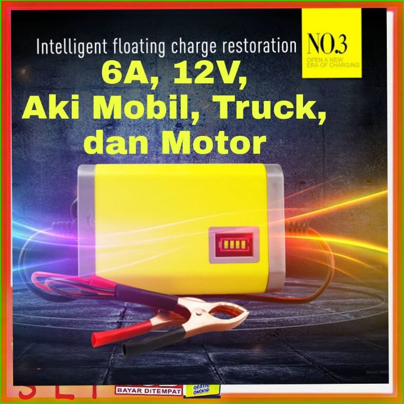 Jual Alat Cas Aki 12V 6A /Car Truck Motorcycle Battery Charger 12V 2A