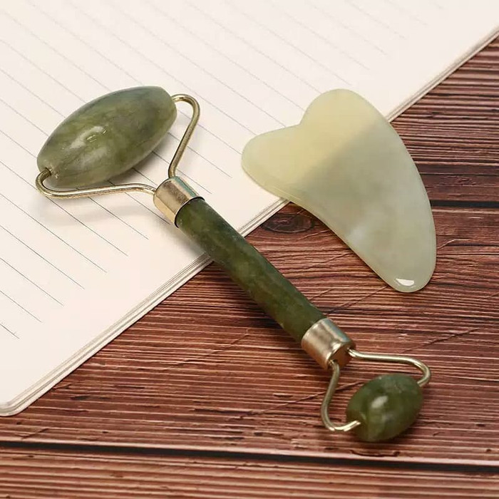 Jual Jade Face Roller + Gua Sha Stone Herbivore Botanicals (Dupe