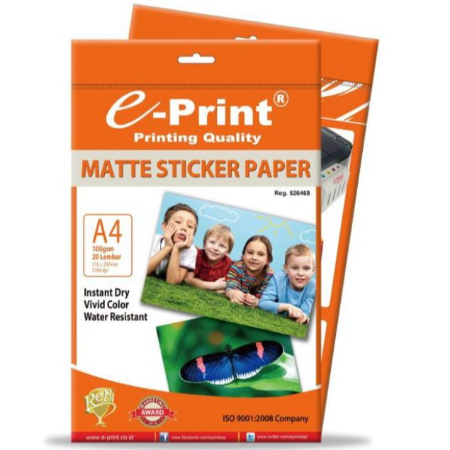 Jual Sticker Matte Stiker Doff A4 100 gsm eprint | Shopee Indonesia