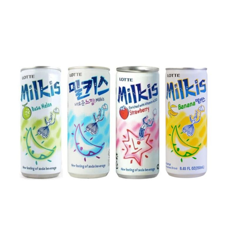 Jual LOTTE MILKIS SODA SUSU / MELON / STRAWBERRY 250ML Shopee Indonesia