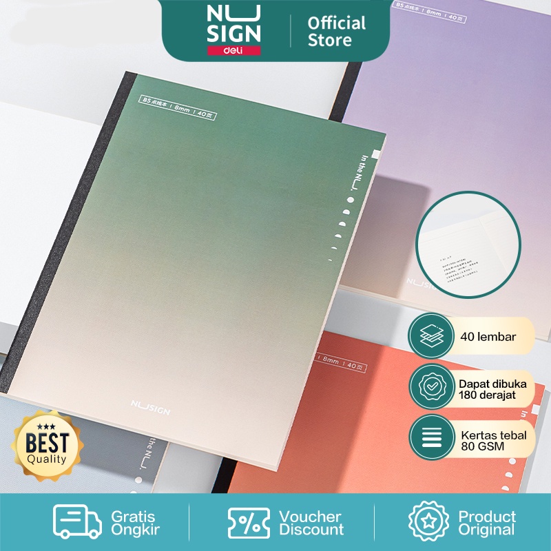 Jual Nusign Soft Cover Notebook / Buku Tulis / Buku Catatan A5 B5 40 ...