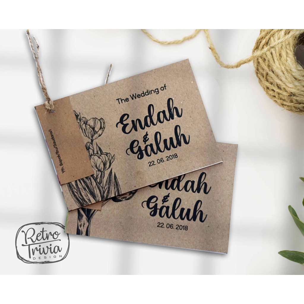 Jual Cetak Undangan Pernikahan Rustic Aesthetic / Undangan Pernikahan