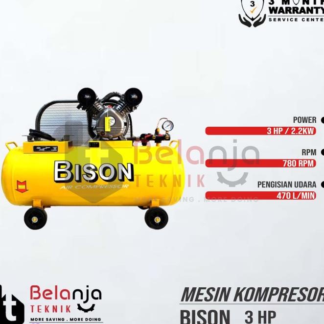 Jual Bison Unloaded Air Compressor 3 Hp Mesin Kompresor Udara Body Only ...