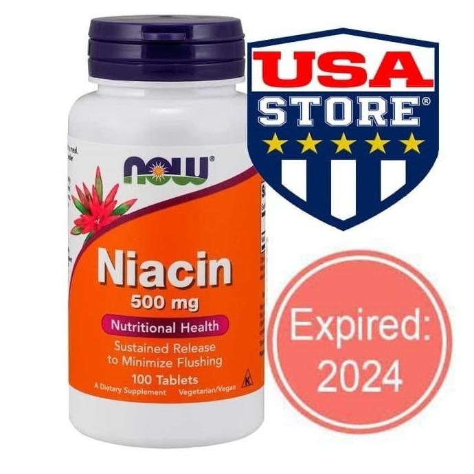 Jual NOW FOODS NIACIN 500 MG 100 TABLETS 500MG FOOD VITAMIN B3 VIT B3