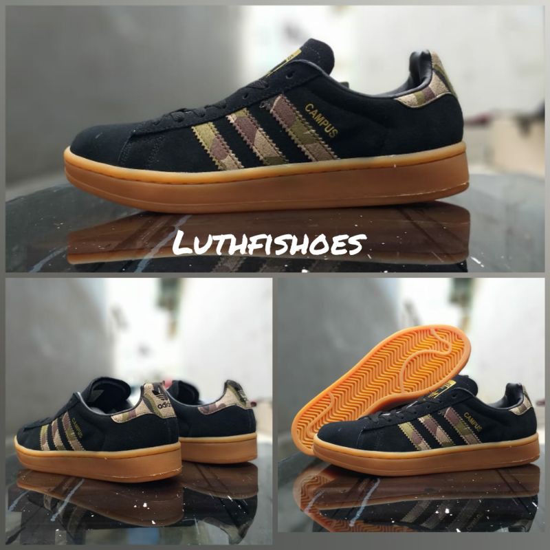 Adidas campus black gold hot sale