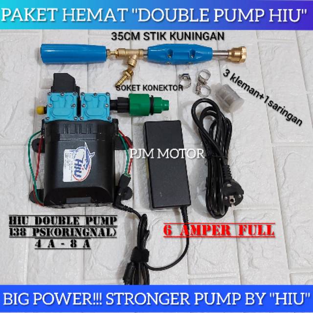 Jual Paket Lengkap Tanpa Selang Dinamo Double Pump Hiu Original Alat