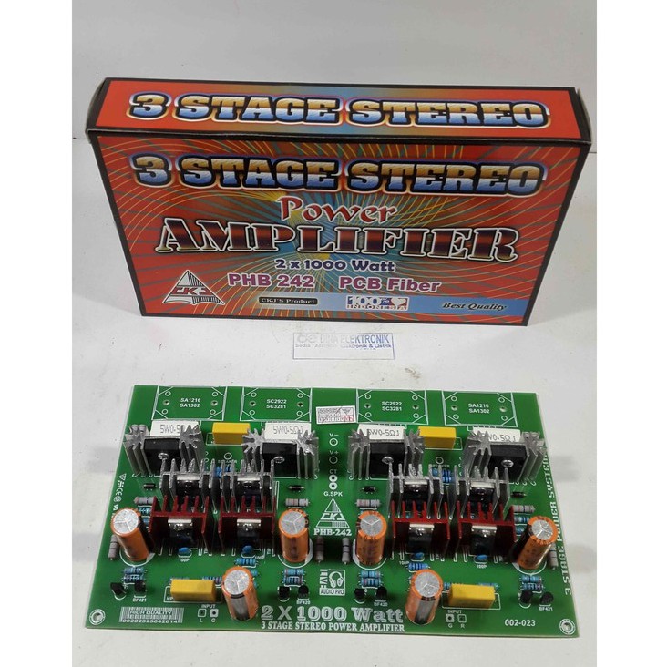 Jual KIT DRIVER POWER 3 TINGKAT STEREO 2 X 1000 WATT - PCB FIBER