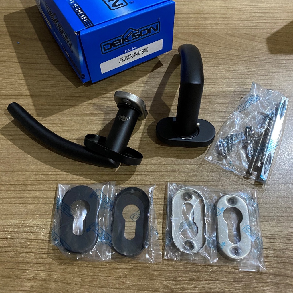 Jual HANDLE DEKKSON LHTR 0820 OVAL MATT BLACK Handle Hitam Pintu