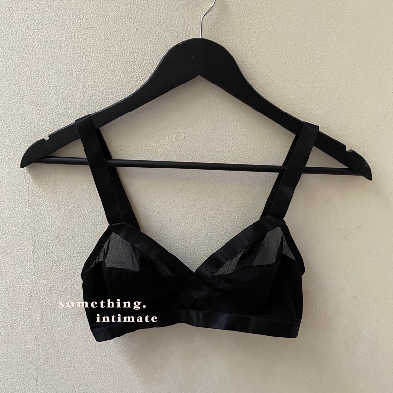 H&M Stacie Sheer Lace Bralette Tumblr Non Wired Bra Nonpad Unlined  Unpadded Bh Rumah Bobo Beha Tidur Small Size Kecil Sexy Lingerie Sheer  Mesh