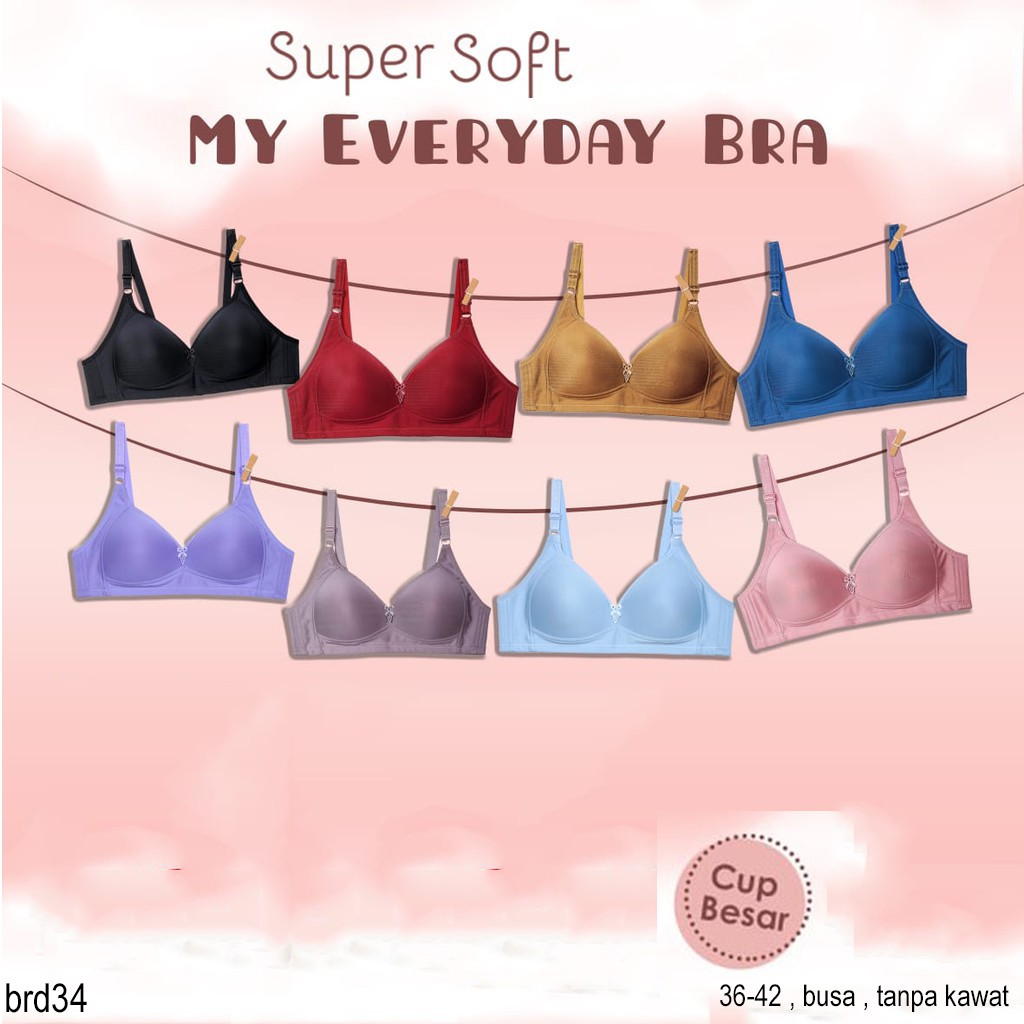 Jual Sorex Bra Tanpa Kawat Super Soft Cup Besar Kait Busa Sedang Bra Sorex Polos Tanpa Kawat