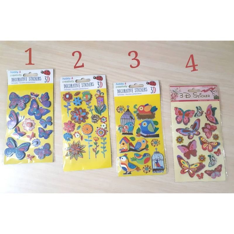 Jual Stiker kupu kupu bunga burung Sticker dekoratif 3D, stiker ...