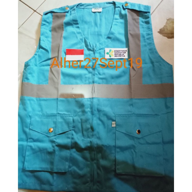 Jual rompi Kemenkes Rompi tim medis Rompi kerja kementerian kesehatan ...