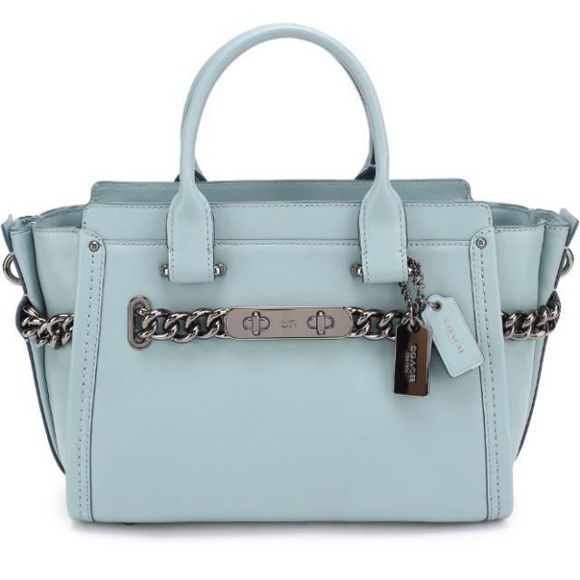 Tas Original Coach Swagger Size 27 Cloud Blue Leather Asli