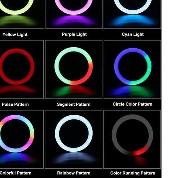 Jual MIXIO Ring Light RGB Rainbow 36CM TRIPOD + 2.1M Ringlight RGB ...
