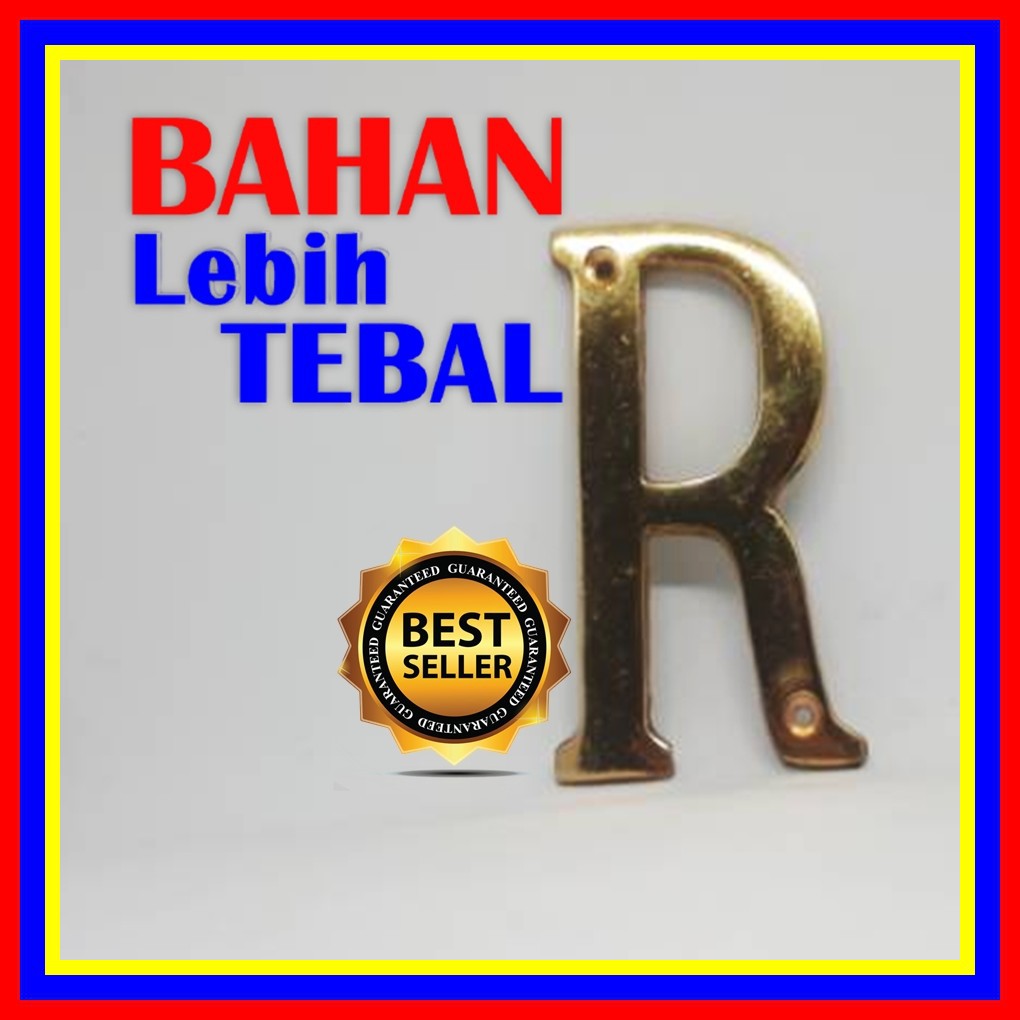 Jual Huruf R Nomor Rumah Murah Kuningan Huruf R Tinggi 10 Cm Classic ...