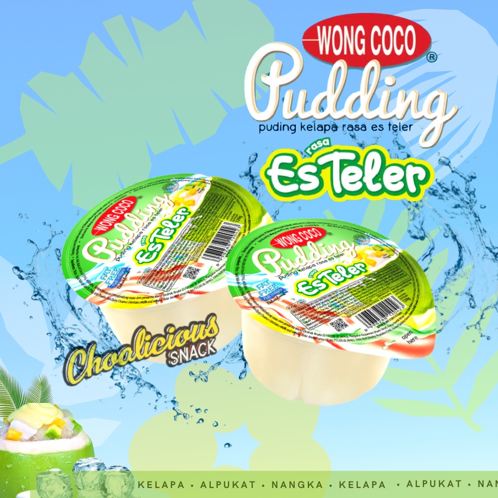 Jual WONG COCO Pudding Kelapa Rasa Es Teler - Cup (Fat Free) 120 Gram ...