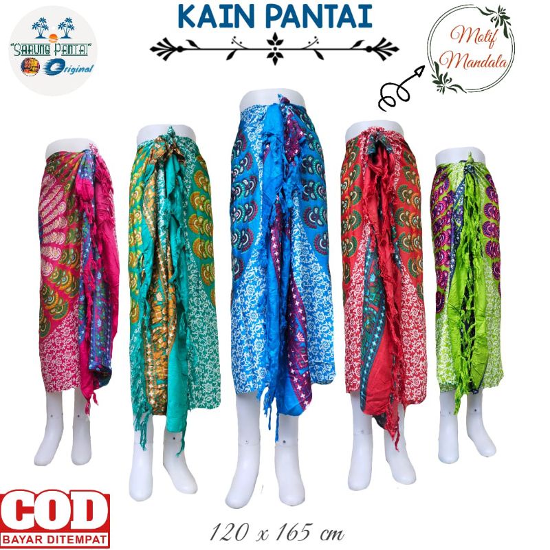 Jual Kain Pantai Selendang Bali Selimut Pantai Sarung Bali Motif Mandala Shopee Indonesia