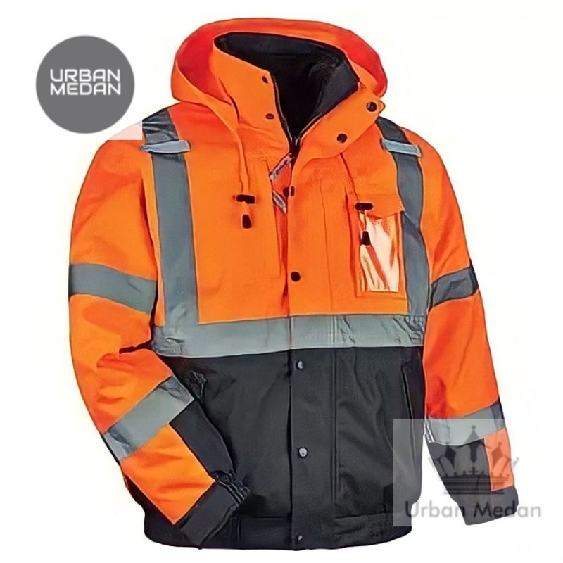 Jual Jaket Bomber Safety Hi-Vis High Visibility Jacket ANSI Reflective ...