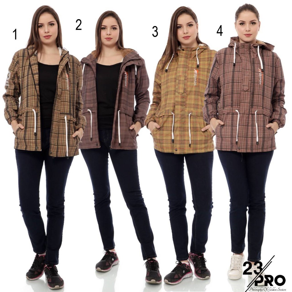 Jual JAKET OUTDOOR KOTAK UNISEX CEWEK BAHAN PARASUT PURING JALA / MADE ...