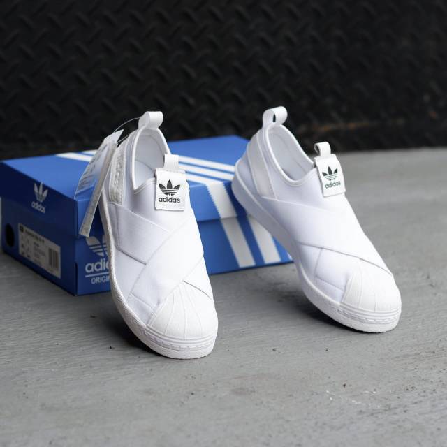 Jual Adidas Superstar Slip On Full White Original Indonesia Shopee Indonesia