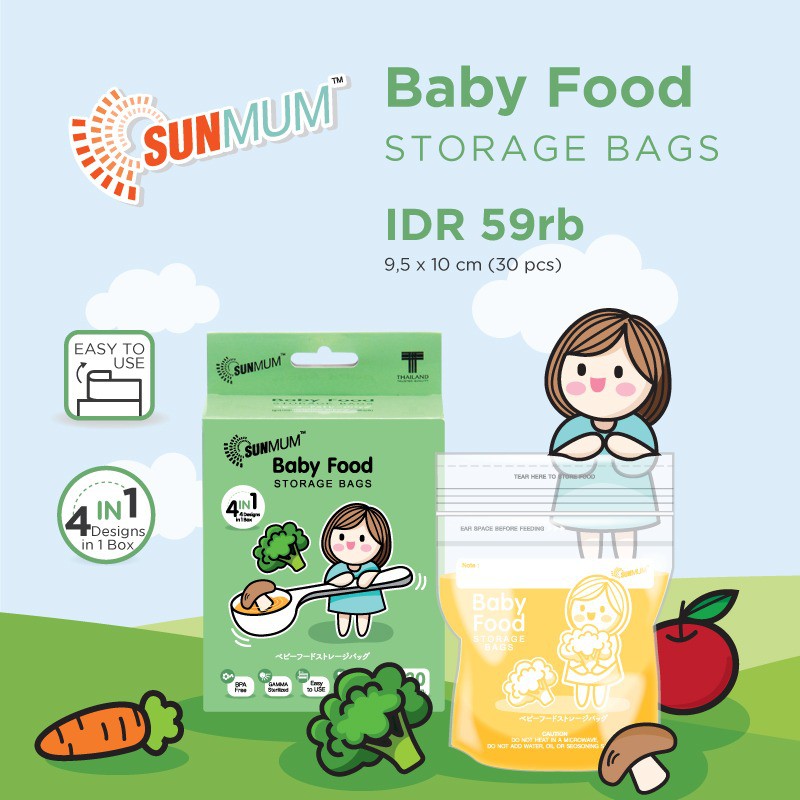 Jual Disposable Baby Food Storage Sunmum (isi 30pcs) Shopee Indonesia
