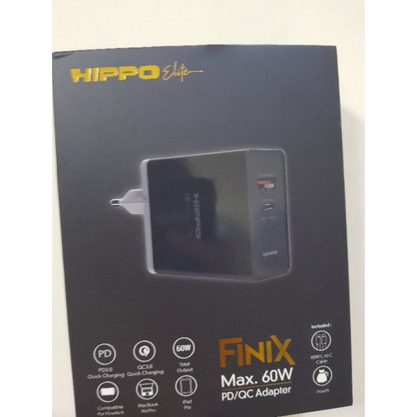 Jual Hippo Elite Finix Adapter Kepala Charger 60W PD/QC 3 Fast Charging ...