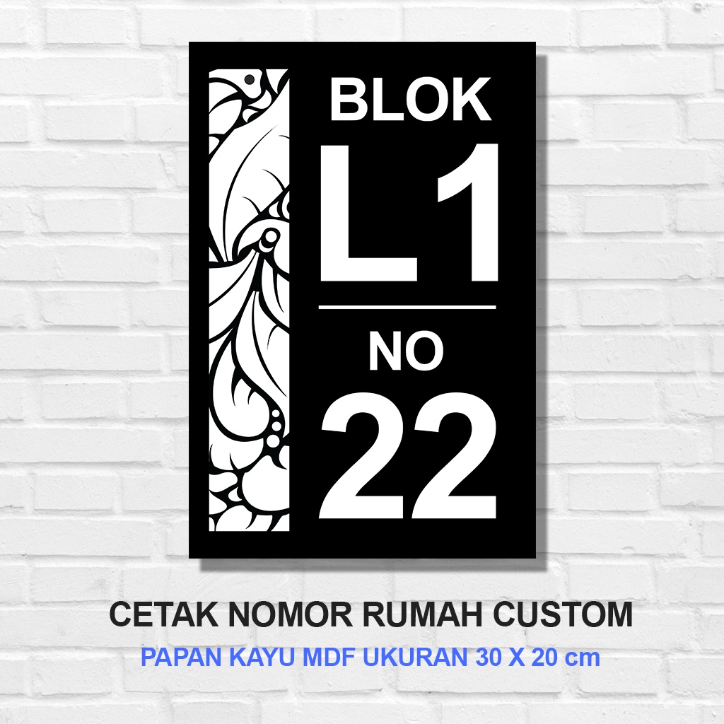 Jual Cm Decor Alamat Nomor Blok Rumah Custom Sendiri Hiasan Dinding Pintu Kayu Wall Decor